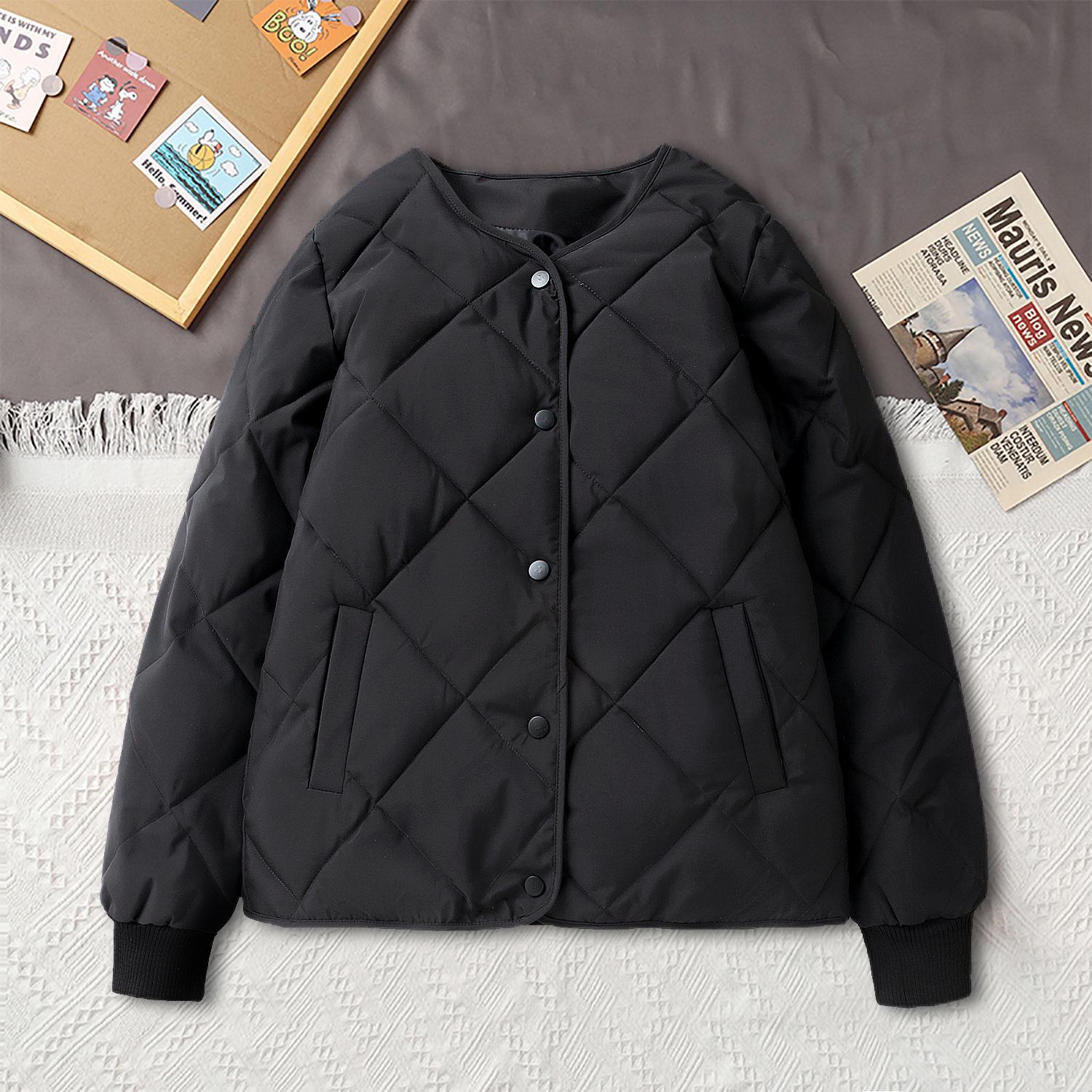 

Lightweight Down Cotton Jacket Women s Lightweight Short Loose Korean Version of The Wild Small Baseball Uniform Jacket Women XXL чорний