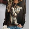 Mode süße Katze Sweatshirts Tier 3D Druck Hoodies Frauen Casual Langarm Y2k Hoodie übergroße Pullover Tops weibliche Kleidung