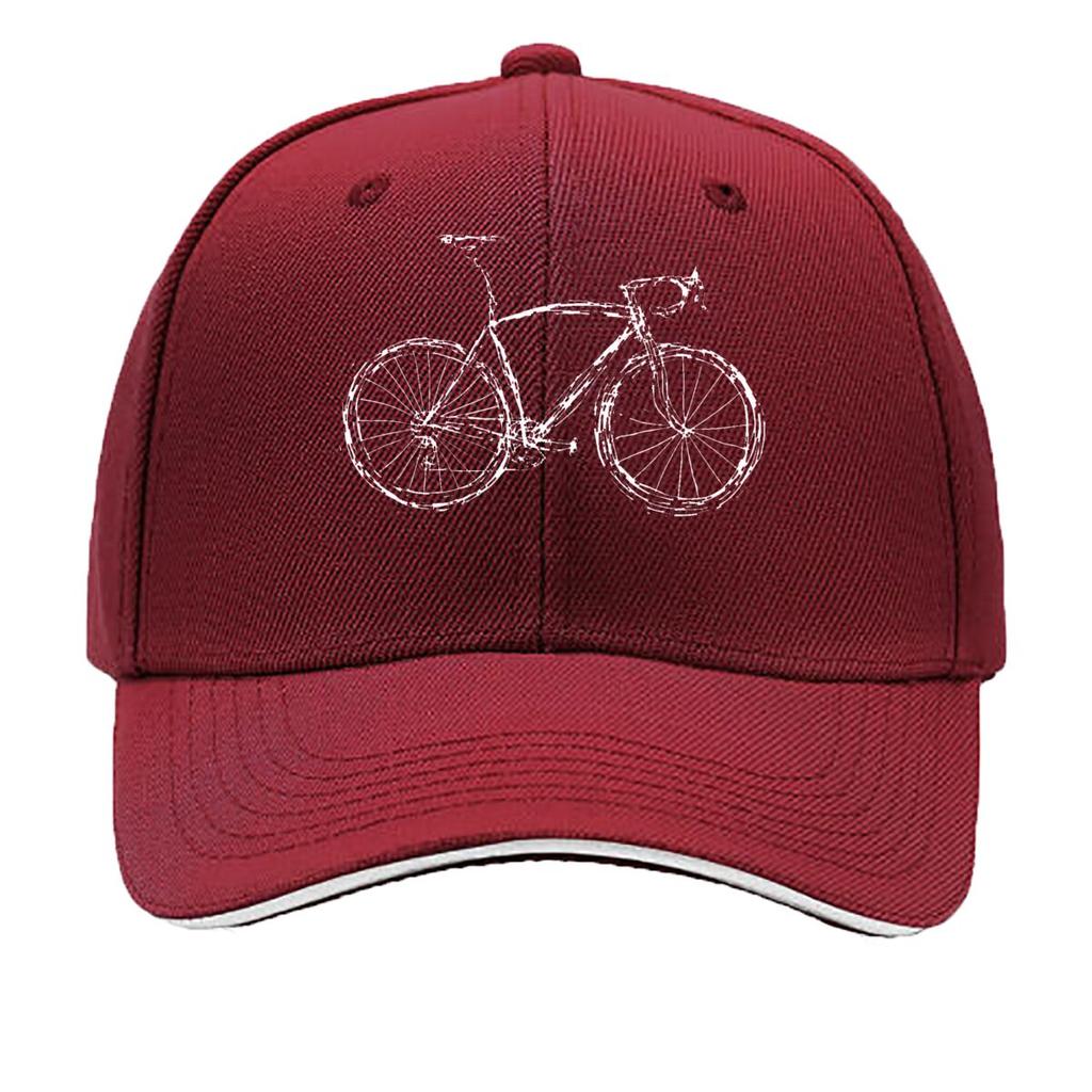 Vintage Mountain Bike Cyclist Outline Graphic Sandwich Baseball Cap Sun Cap Outdoor Workouts Hat
