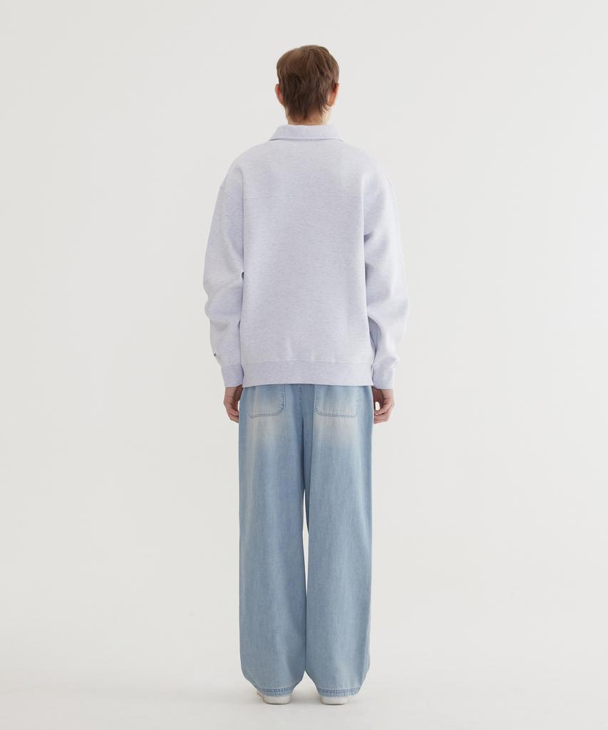 COVERNAT Semi-Wide Lightweight Denim Easy Pants Light Blue