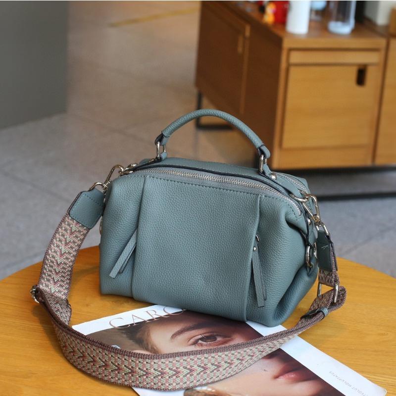 Women's Leather Bag Korean Crossbody Bag Fashionable Solid Color Shoulder Bag Handbag Soft Leather Bag