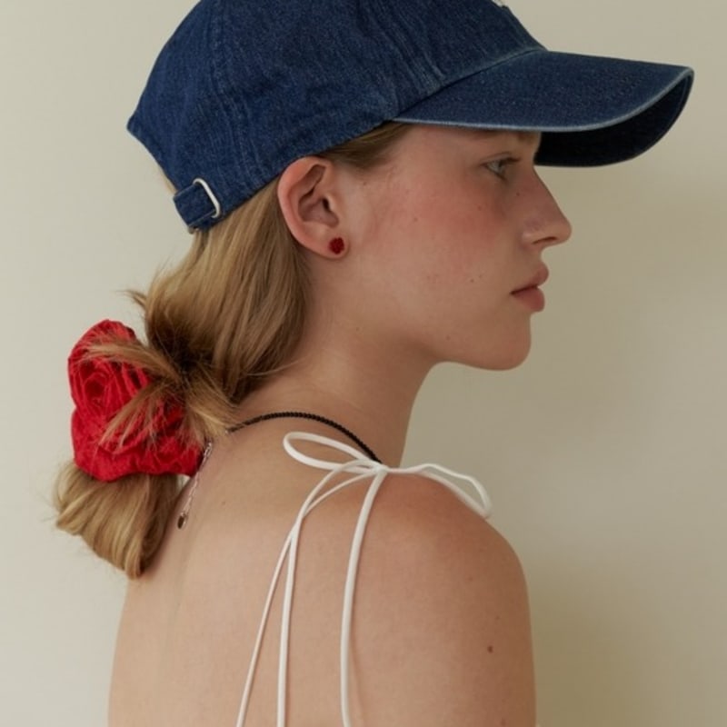 LOVE ME MONSTER Vintage Denim LMM Logo Ball Cap_Blue