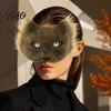 Realistic Fox Masque with Tail DIY Therian Kit, Plush Furry Fox/Cat Animals Multi Colored Eye Lenses Mesh, for Christmas Halloween Masquerade Cosplay