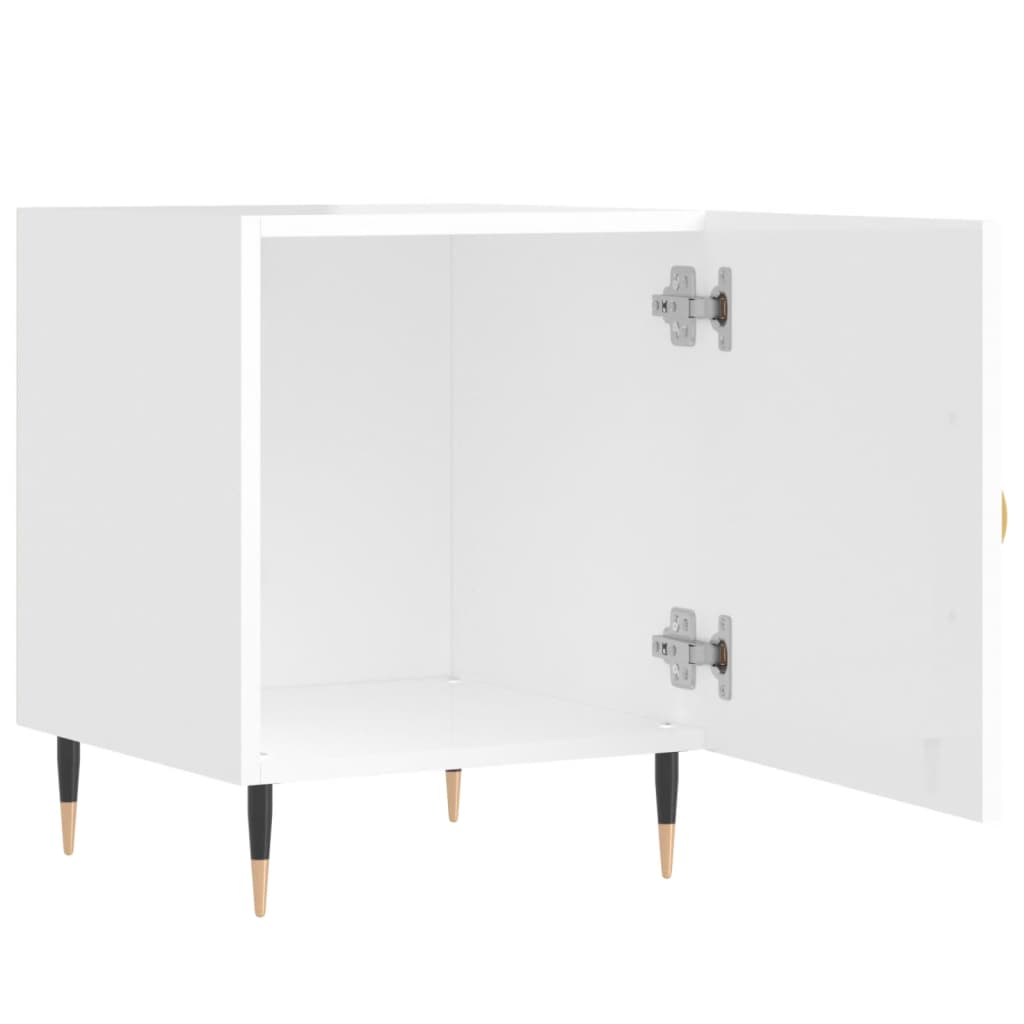 Nightstands 2 pcs High Gloss White 40 x 40 x 50 cm Engineered Wood