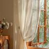 Lace Perforated Curtains Warp Knitted Lace Finished Curtains