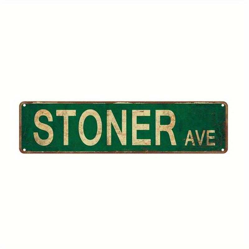 Metal Tin Sign (4''x16''/10cm*40cm), "4 Street Signs of Avenue/Exit 420/Mary Jane Lane/High Street" Vintage Plaque Decor, Home Decor, Room Decor