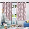 2pcs Feather Pattern Window Curtains Elegant Style Home Bedroom Living Room Blackout Curtains Thermal Insulation Washable Fabric