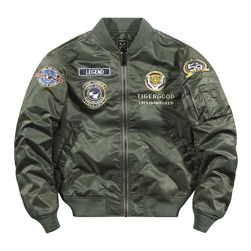 Men's MA1 Air Force Flight Jacket: Spring/Autumn Baseball Collar Workwear Coat