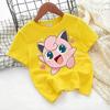 T-shirt with Pokémon Jigglypuff print for summer 2026, loose 100% cotton T-shirt for travel, games, and Y2k sports