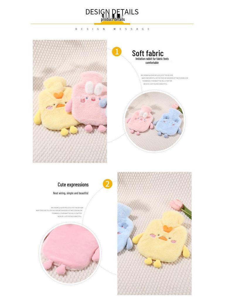 Plush Hand Warmer: High-Quality, Thick Hot Water Bottle for Kids, Students, & Dorms - Foot & Hand Warmer