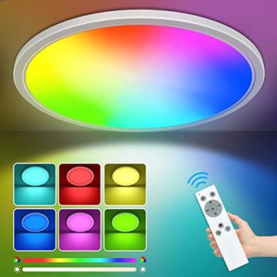 24W LED Ceiling Lamp with Remote Control 29 5cm RGB Color Change Ceiling Lamp LED Panel with 4000K Dimmable Night Light LED Lamps Ceiling Lamps