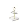 Huihuang Light Luxury Ceramic Round-Edge Double-Layer Dessert Plate