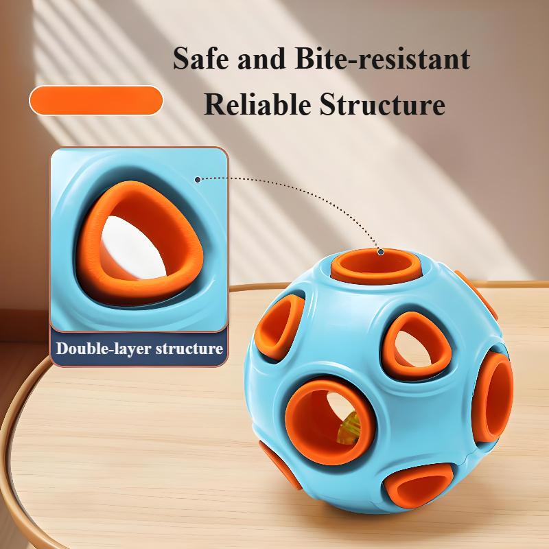 Double-layer dog toy ball, natural rubber, self-cleaning teeth, molar teeth, leaking toy ball