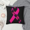 Football Pink Ribbon Breast Cancer Awareness Square Pillow Case Throw Pillow Funny Cushion Covers