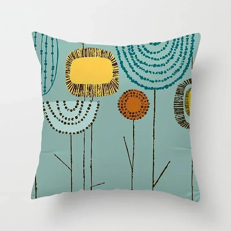 Multicolored Geometric Patterns Double-sided Printed Pillow Cover Short Plush Suitable Living Rooms Sofas Throw Cushion Cover