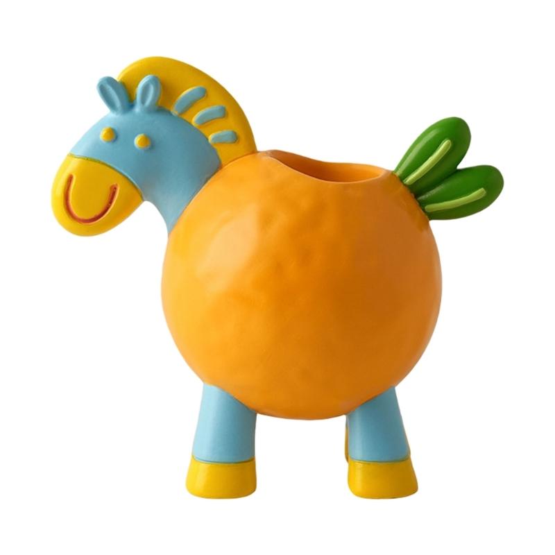 

Смоляная подставка для ручек в форме лошади Многоцелевой настольный органайзер для карандашей Контейнер для хранения для карандашей Ручек Кистей для рисования Инструментов для макияжа 1