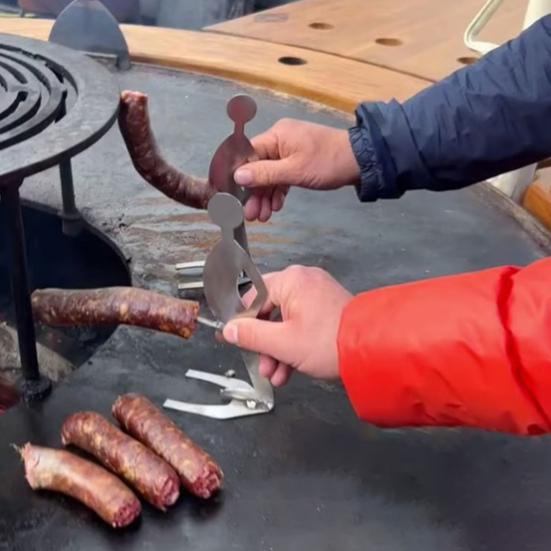 Grilled Sausage Rack Stand Man Hot Dog Holder Funny BBQ Stand Anti-Rust Hot Dog Roaster for Camping And Parties