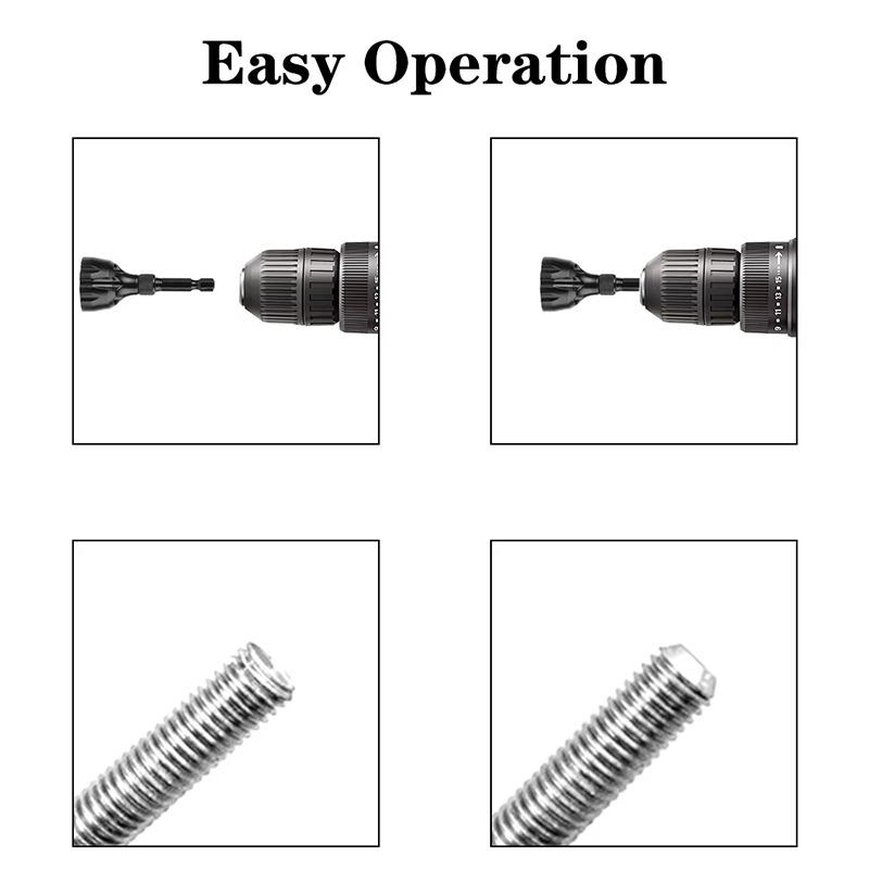 Deburring Chamfering Tool for Screw Metal Wood Plastic Cast Iron External Circle Chamfer Round Edge Trimming Polishing Power Drill Attachment Tool