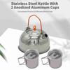 Camp Tea Kettle Stainless Steel Camping Kettle with 2*300ml Cups Anodized Aluminum for Outdoor Outdoor Camping Cookware