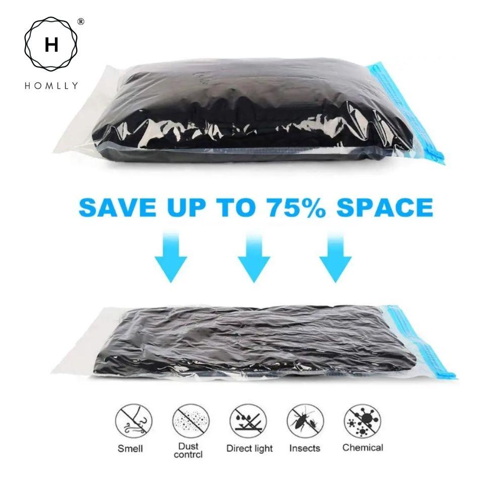 Homlly 10pcs Travel Roll-Up Compression Space Saver Bags - No Vacuum or Pump Needed