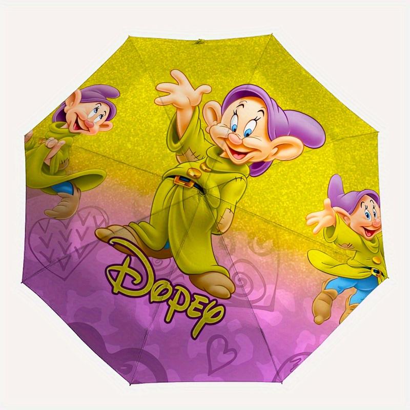 Disney Dopey,Dwarf Manual Opening and Closing Umbrella, 8-Rib Reinforced Folding Design, Lightweight