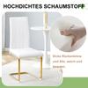 White Dining Chair made of PU Leather, Stable Metal Frame with Gold Look – Elegant Chair for Dining Room & Living Room