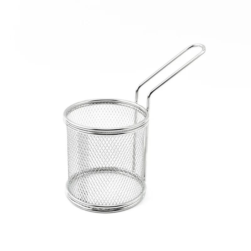 2025 New Fry Basket Stainless Steel French Fry Basket Chicken Snack Filter Fried Net Drain Grid Drain Western Food Basket Kitche as shows