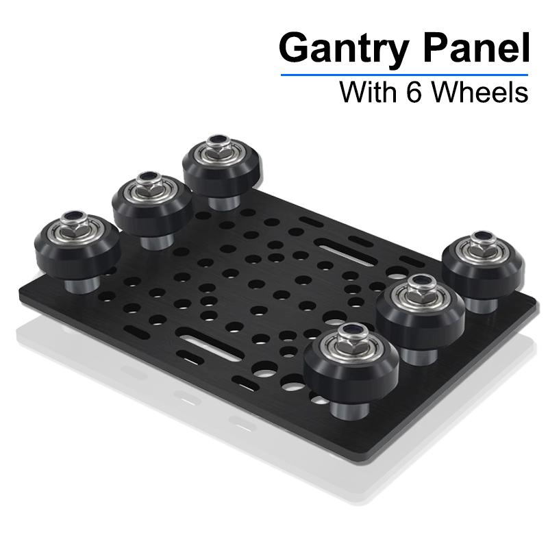 3D Printer Parts 20-80mm V-Slot Gantry Plate Set With 6 Wheels for Black Aluminium V-Slot Solid V POM Kit for CNC Machine Parts
