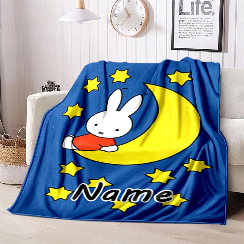 Miffy London Custom Name Blanket Suitable All Seasons Soft Comfortable Sofa Office Home Blanket Soft And Comfortable Camping Trip