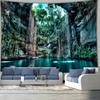1Pc Ultra Large Size Cave Natural Swimming Pool Scenery Photo Background Wall Tapestry-Large Size Decorative Hanging Cloth