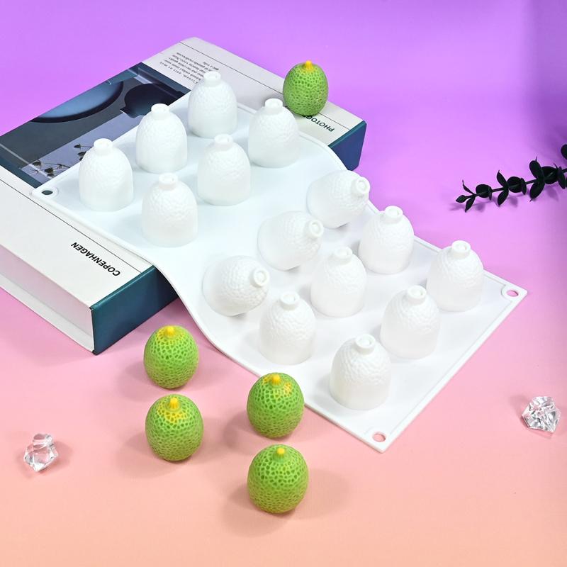 Mousse Cake Mold Silicone Baking Mold Fruit Series Hami Melon Lychee Blueberry Grape Chocolate Mold French Dessert Diy