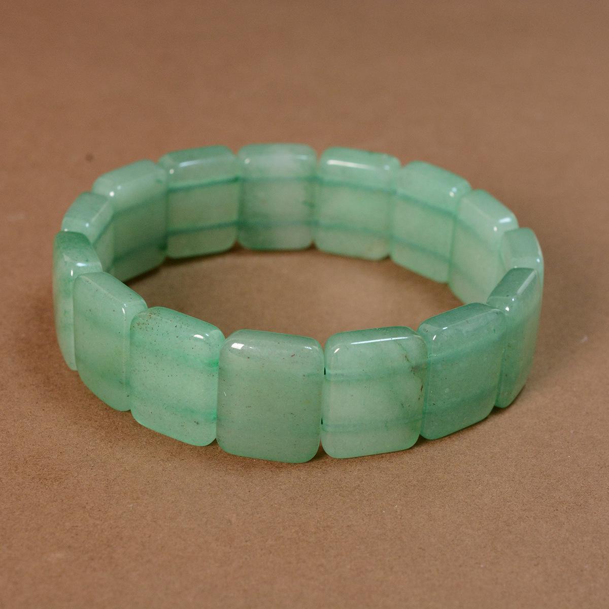 Cross-border Clear Ice Green Jade Square Bracelet