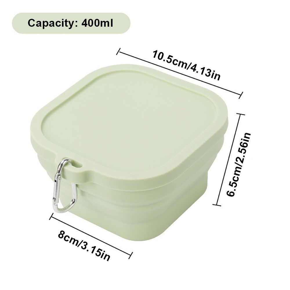 1Pcs Durable Square Folding Silicone Bowl Small Non-Slip Camping Bowls with Hook Portable Food Containers Box For Travel