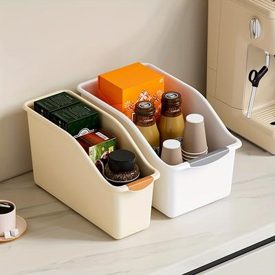 1pc Curved Plastic Storage Box Multi-Functional Home Organizer for Cleaning Products Household Storage Baskets Containers