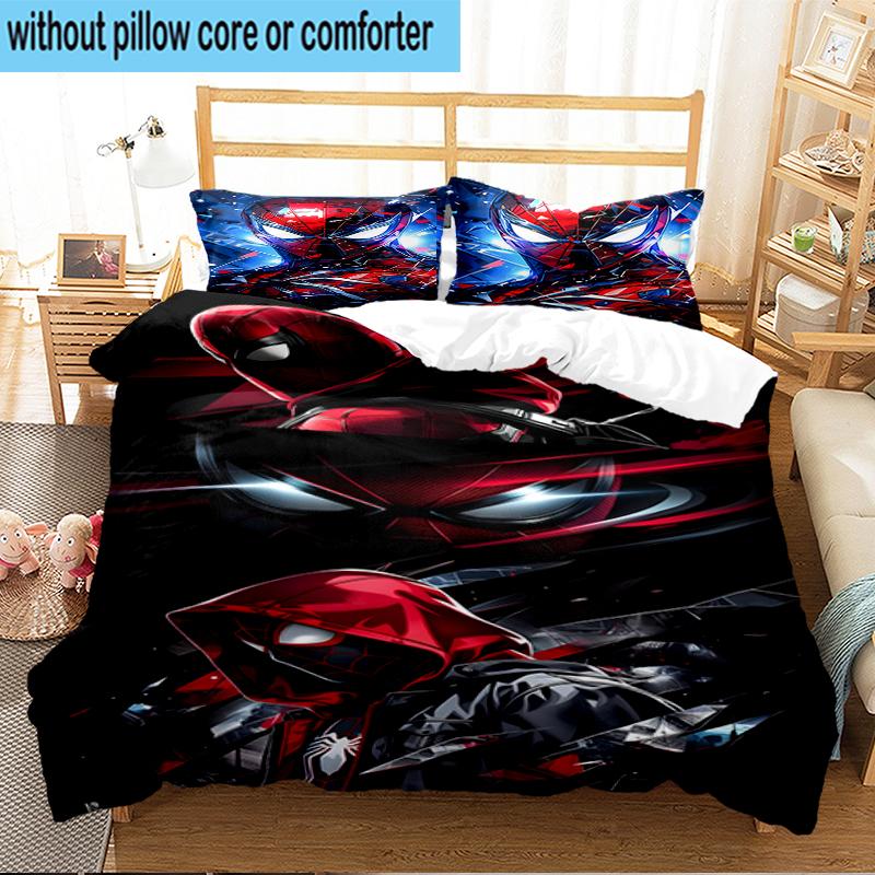 3PCS Red Spider Art Bedding Set,Including 1pc Duvet Cover And 2pcs Pillowcases Perfect for Bedroom, Dormitory, Fan Christmas Gift