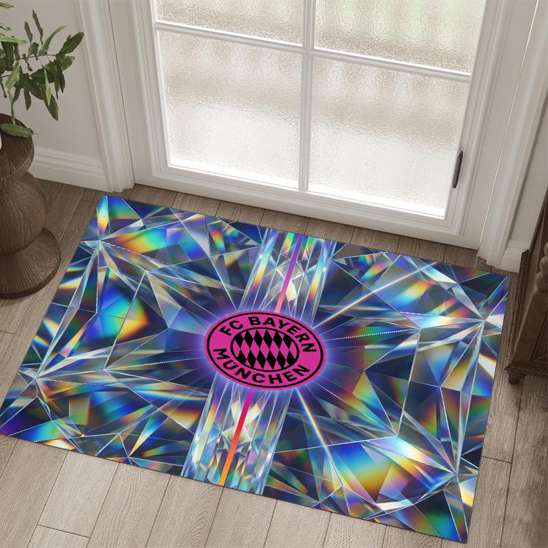 Bayern Munich Design Crystal Velvet Carpet Cozy Non?Slip Printed Rug For Bedroom Living Room Entrance
