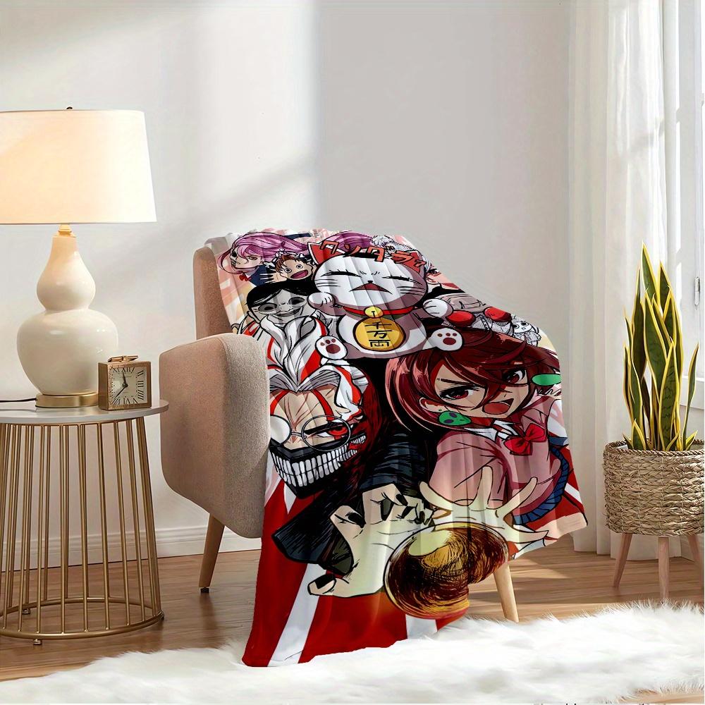 1pc Flannel Throw Blanket, DAN DA DAN,Group,CartoonPattern Printed Blanket, Warm Cozy Soft Blanket For Couch Bed Sofa Car Office Camping Tra