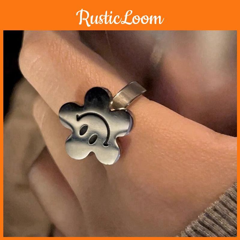 Smiley Fashion Forward Face Ring Stylish Copper Design With Adjustable Size For Women