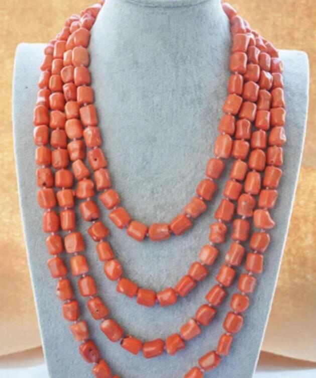 

100-дюймовое массивное ОЖЕРЕЛЬЕ из розового коралла