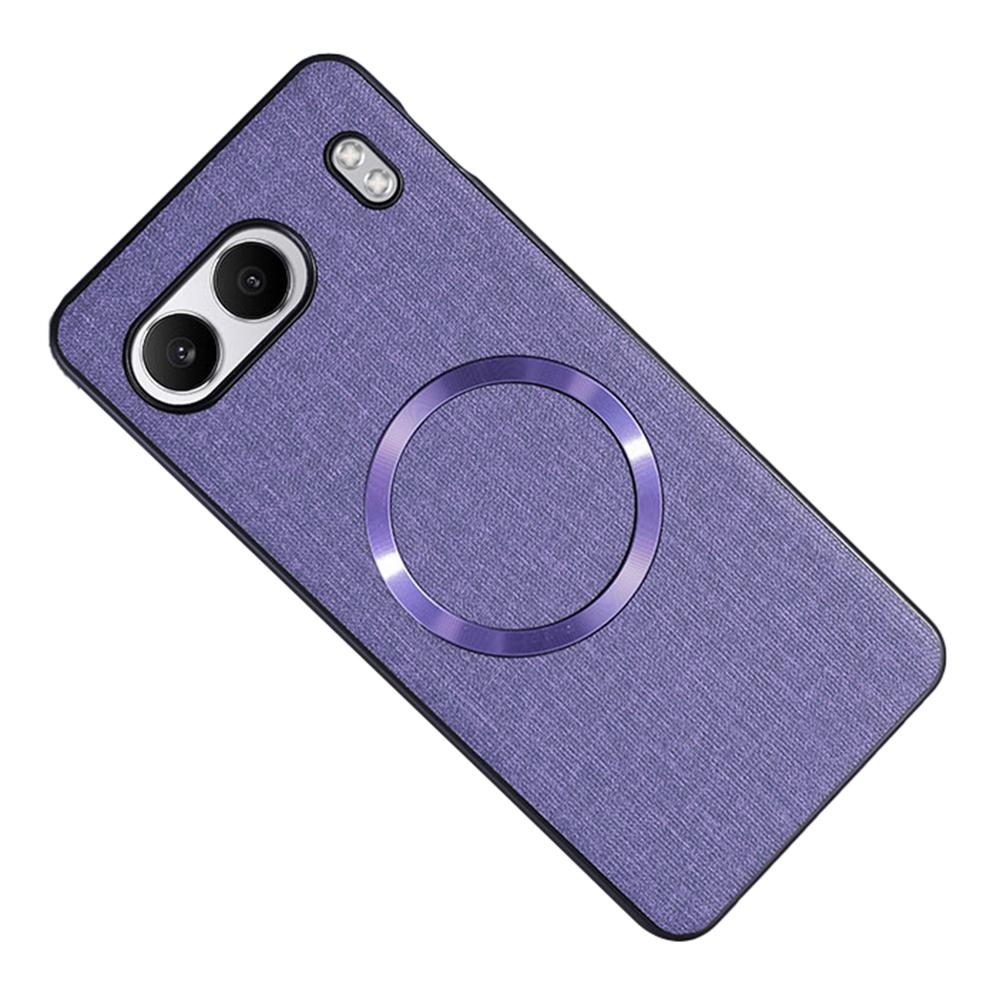 

Для чохла OnePlus Nord 4 Протиударний ТПУ+Тканинна задня кришка телефону Сумісний з MagSafe Purple