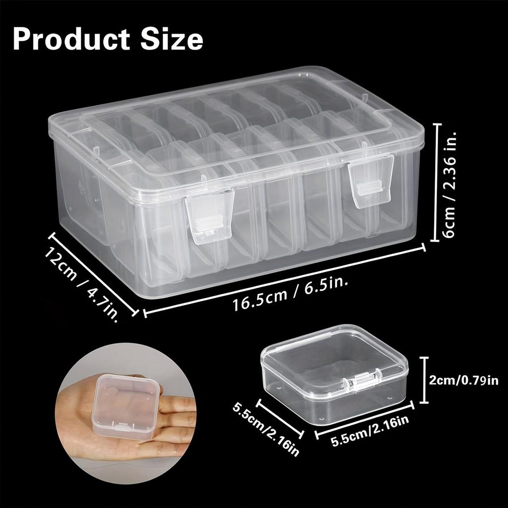 15 Pieces Storage Box Collection With 1 Large And 14 Small Case Convenient for Storing Jewelry Beads And Small Items