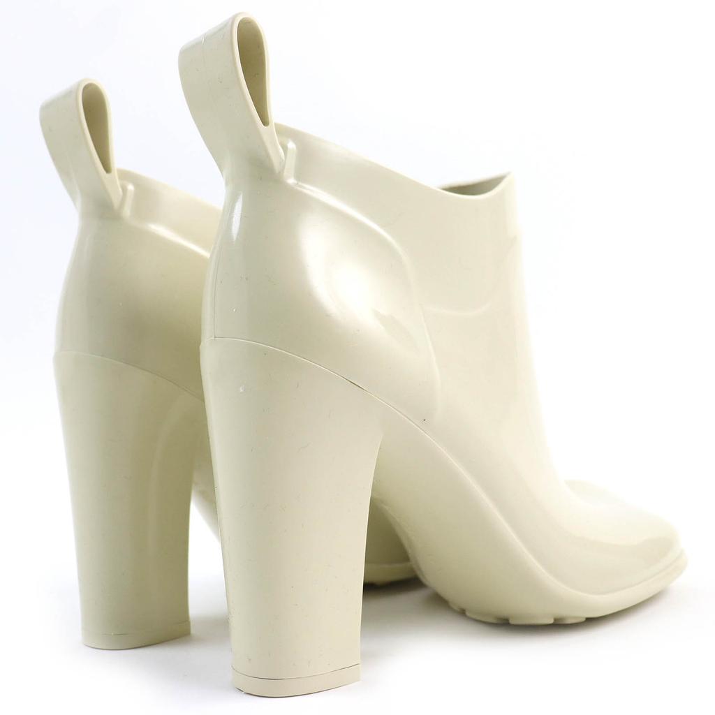 Excellent BOTTEGAVENETA Rain Shoes Shine Rain Boots Rubber Boots Ivory Rubber Used