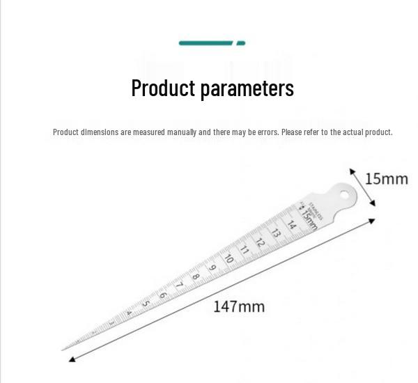 

Треугольная линейка из нержавеющей стали для зазоров: Измерение 1-15 мм