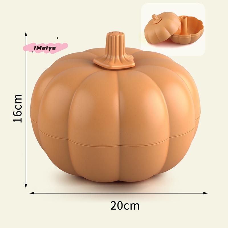 M-Double-Layer Simulated Pumpkin Fruit Basket Moisture-Proof Dust-Proof Fruit Box Layered Design Fruit Plate for Home Decoration