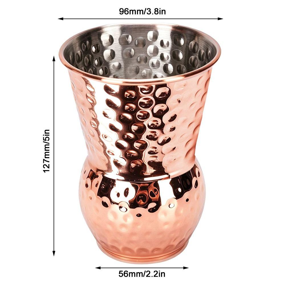 304 Stainless Steel Hammered Drinking Cup Copper Plated Insulated Cocktail Cup Home