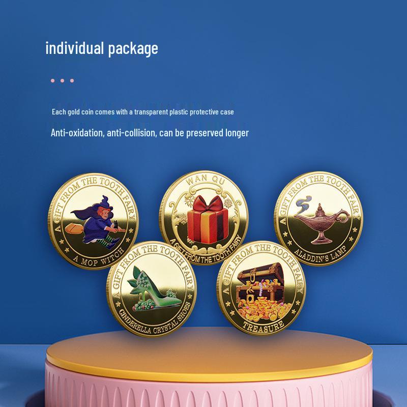 Tooth Fairy Keepsake: Gold Coin Storage Box for Children's Lost Teeth