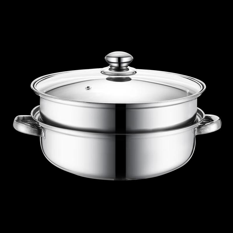 Adneny 28cm Zweischichtiger Edelstahl-Dampfgarer Topf