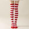 Calze a righe sopra il ginocchio da donna Calze alte Multicolore Jk Casual Calze calde Sexy Sottili Lunghe Calze Hosiery a righe di Natale #