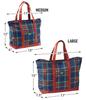 [L.L.Bean] Everyday Lightweight Tote, Plaid, Medium, One Size Fits All, Navy Stewart Blue 1000296980