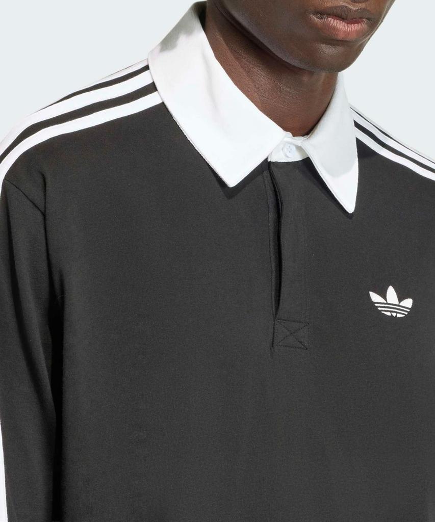 adidas 3-Stripe Rugby Long Sleeve Polo - Black / Ke3576